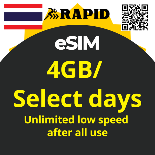 Thailand eSIM Unlimited Data - Daily 4GB High Speed Usage