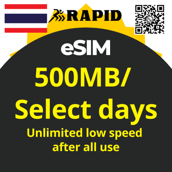 Thailand eSIM Unlimited Data - Daily 500MB High Speed Usage